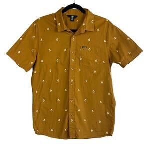 Volcom Diamond Print 100% Cotton Men’s Button Down Size M